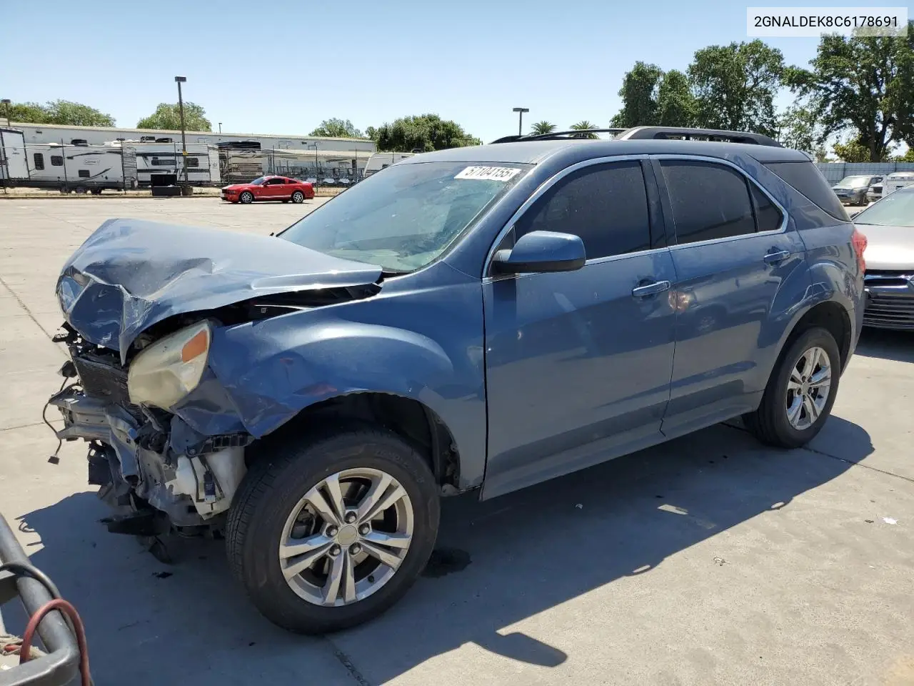 2012 Chevrolet Equinox Lt VIN: 2GNALDEK8C6178691 Lot: 57104155