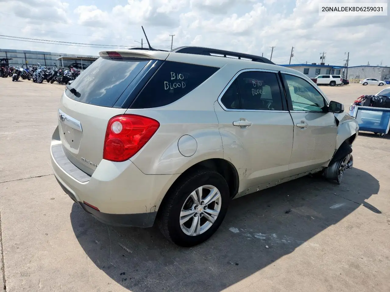2013 Chevrolet Equinox Lt VIN: 2GNALDEK8D6259031 Lot: 64688035