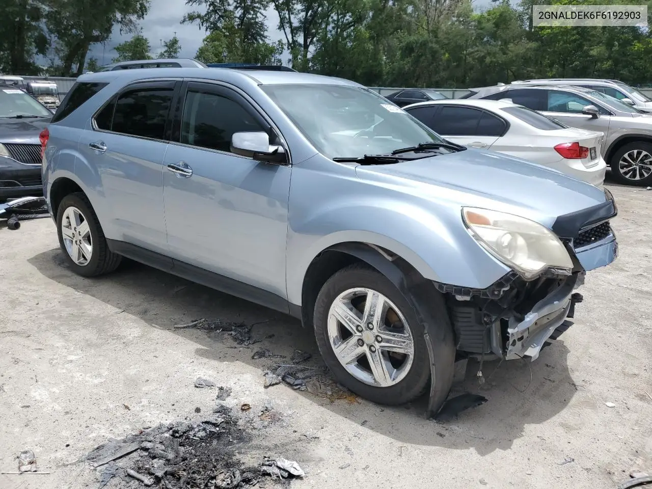 2015 Chevrolet Equinox Ltz VIN: 2GNALDEK6F6192903 Lot: 63018465