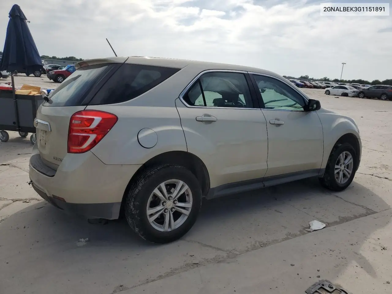 2016 Chevrolet Equinox Ls VIN: 2GNALBEK3G1151891 Lot: 56854205