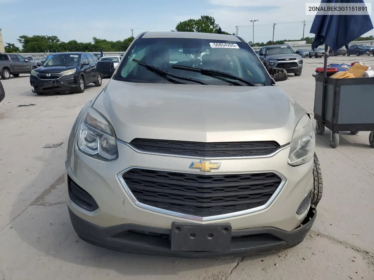 2016 Chevrolet Equinox Ls VIN: 2GNALBEK3G1151891 Lot: 56854205