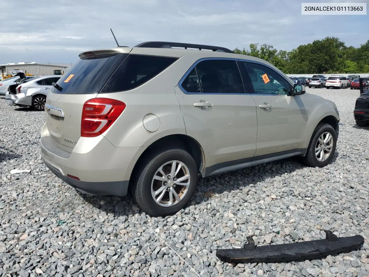 2016 Chevrolet Equinox Lt VIN: 2GNALCEK1G1113663 Lot: 61095315