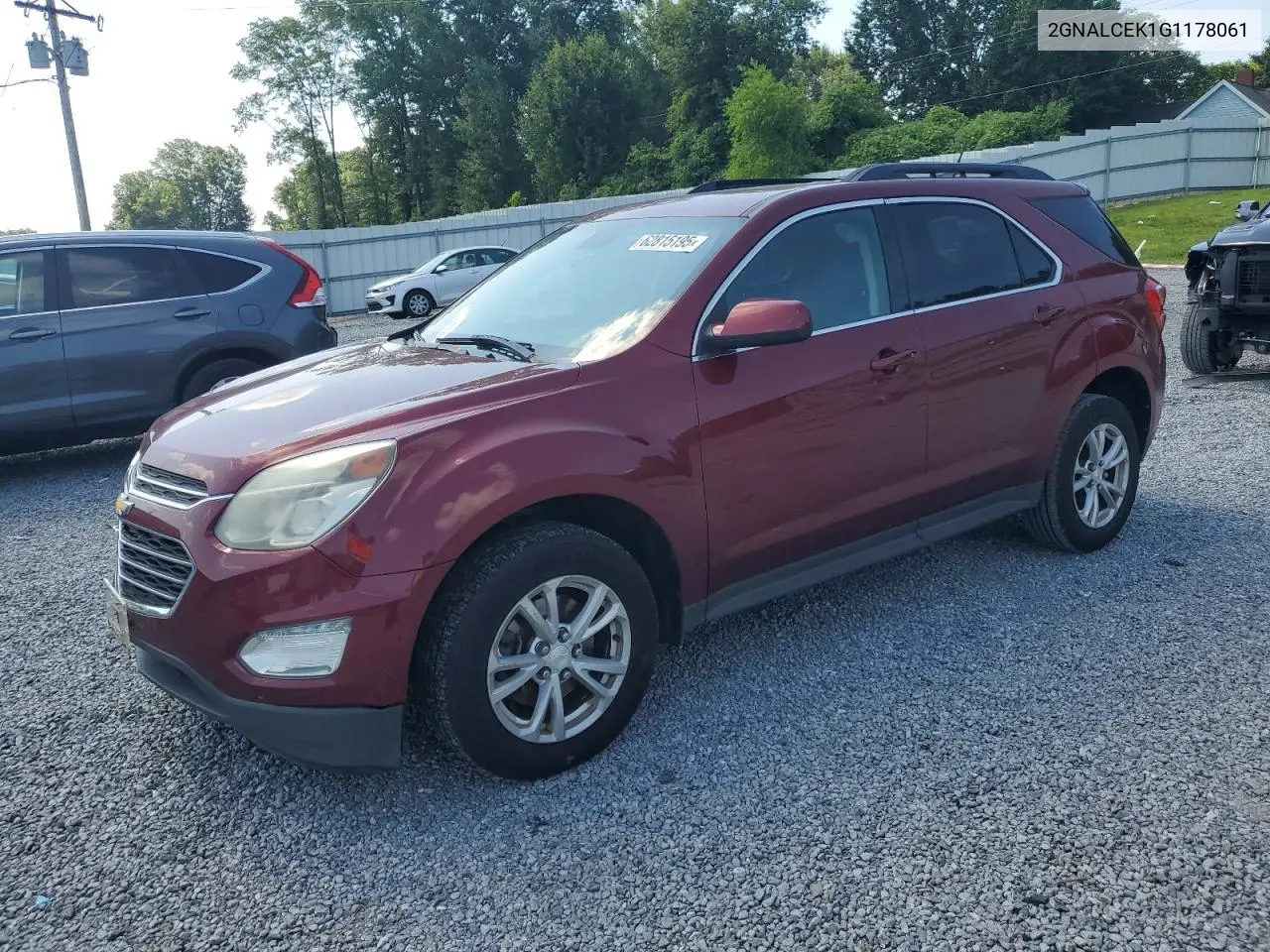 2016 Chevrolet Equinox Lt VIN: 2GNALCEK1G1178061 Lot: 62815195