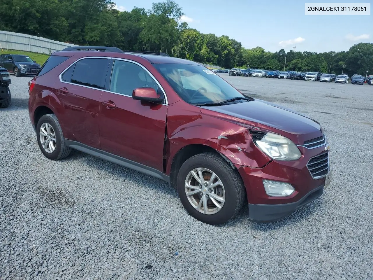 2016 Chevrolet Equinox Lt VIN: 2GNALCEK1G1178061 Lot: 62815195