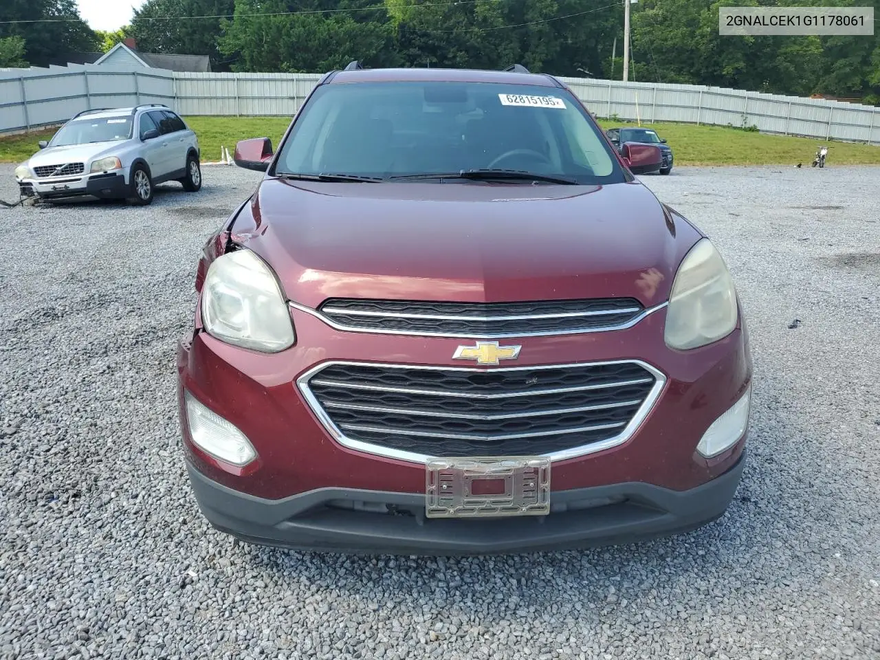 2016 Chevrolet Equinox Lt VIN: 2GNALCEK1G1178061 Lot: 62815195