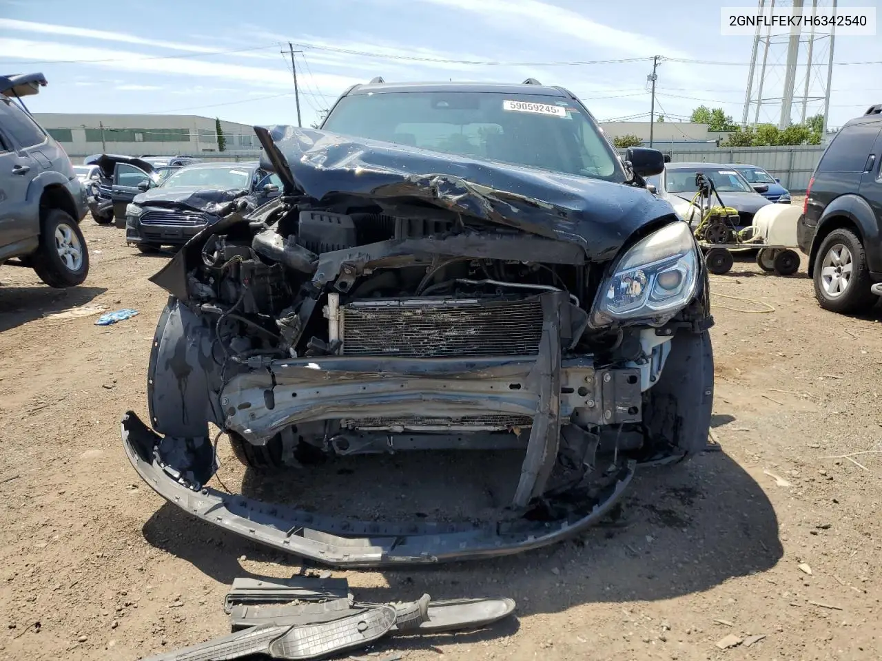 2017 Chevrolet Equinox Lt VIN: 2GNFLFEK7H6342540 Lot: 59059245