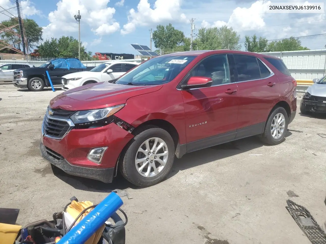 2018 Chevrolet Equinox Lt VIN: 2GNAXSEV9J6139916 Lot: 62575585