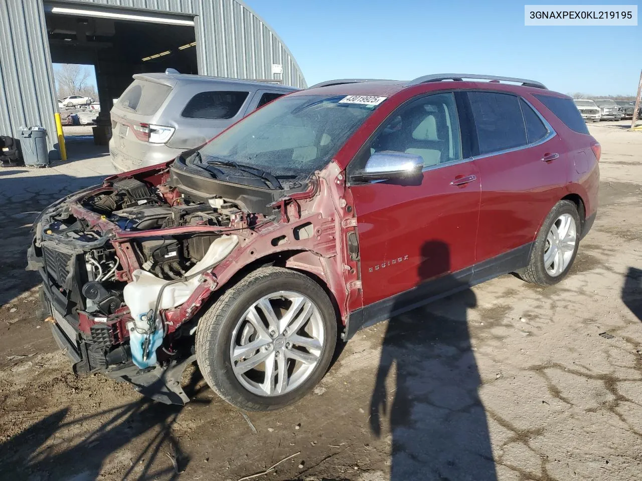 2019 Chevrolet Equinox Premier VIN: 3GNAXPEX0KL219195 Lot: 43019925