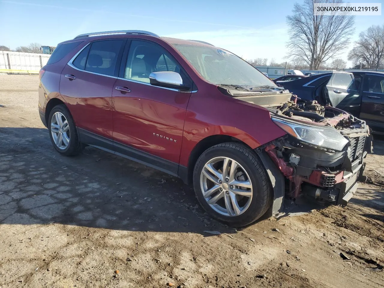 2019 Chevrolet Equinox Premier VIN: 3GNAXPEX0KL219195 Lot: 43019925