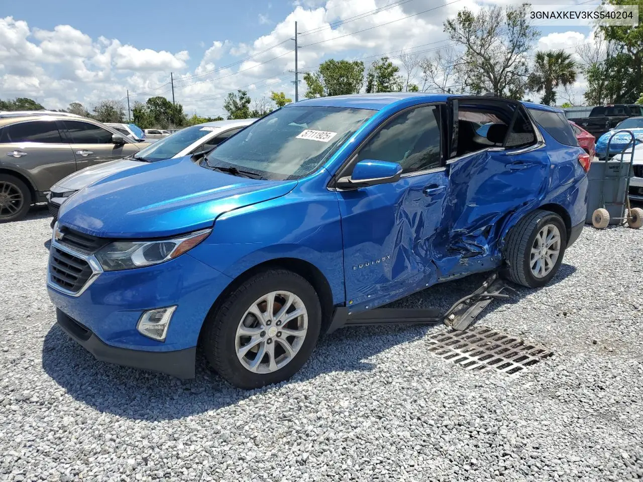 2019 Chevrolet Equinox Lt VIN: 3GNAXKEV3KS540204 Lot: 57111925