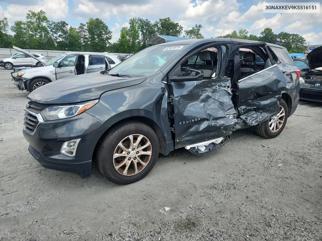 2019 Chevrolet Equinox Lt VIN: 3GNAXKEV9KS516151 Lot: 62457875