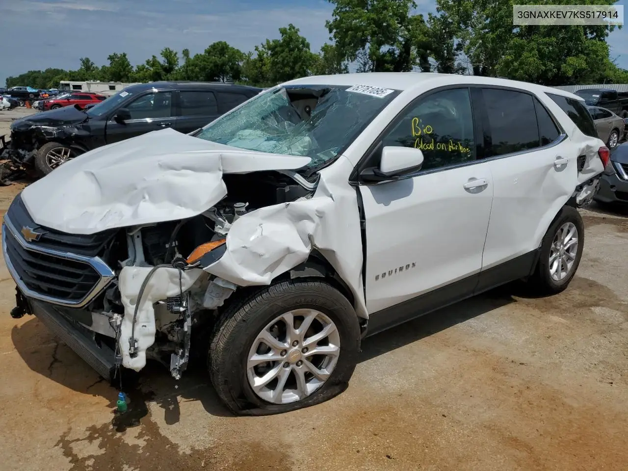 2019 Chevrolet Equinox Lt VIN: 3GNAXKEV7KS517914 Lot: 62761095