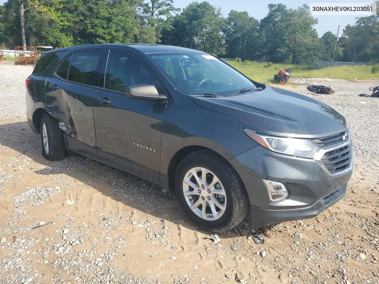 2019 Chevrolet Equinox Ls VIN: 3GNAXHEV0KL203051 Lot: 63025175