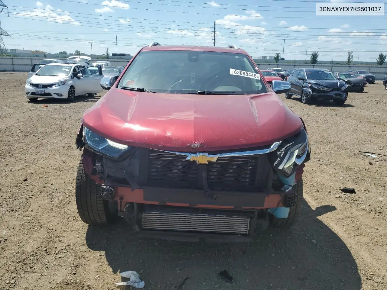 2019 Chevrolet Equinox Premier VIN: 3GNAXYEX7KS501037 Lot: 63088445