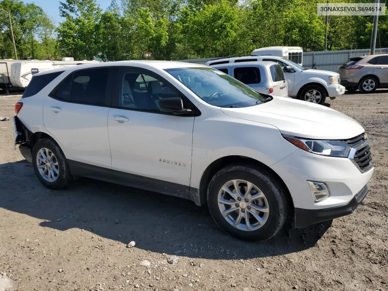 2020 Chevrolet Equinox Ls VIN: 3GNAXSEV0LS694614 Lot: 56536275