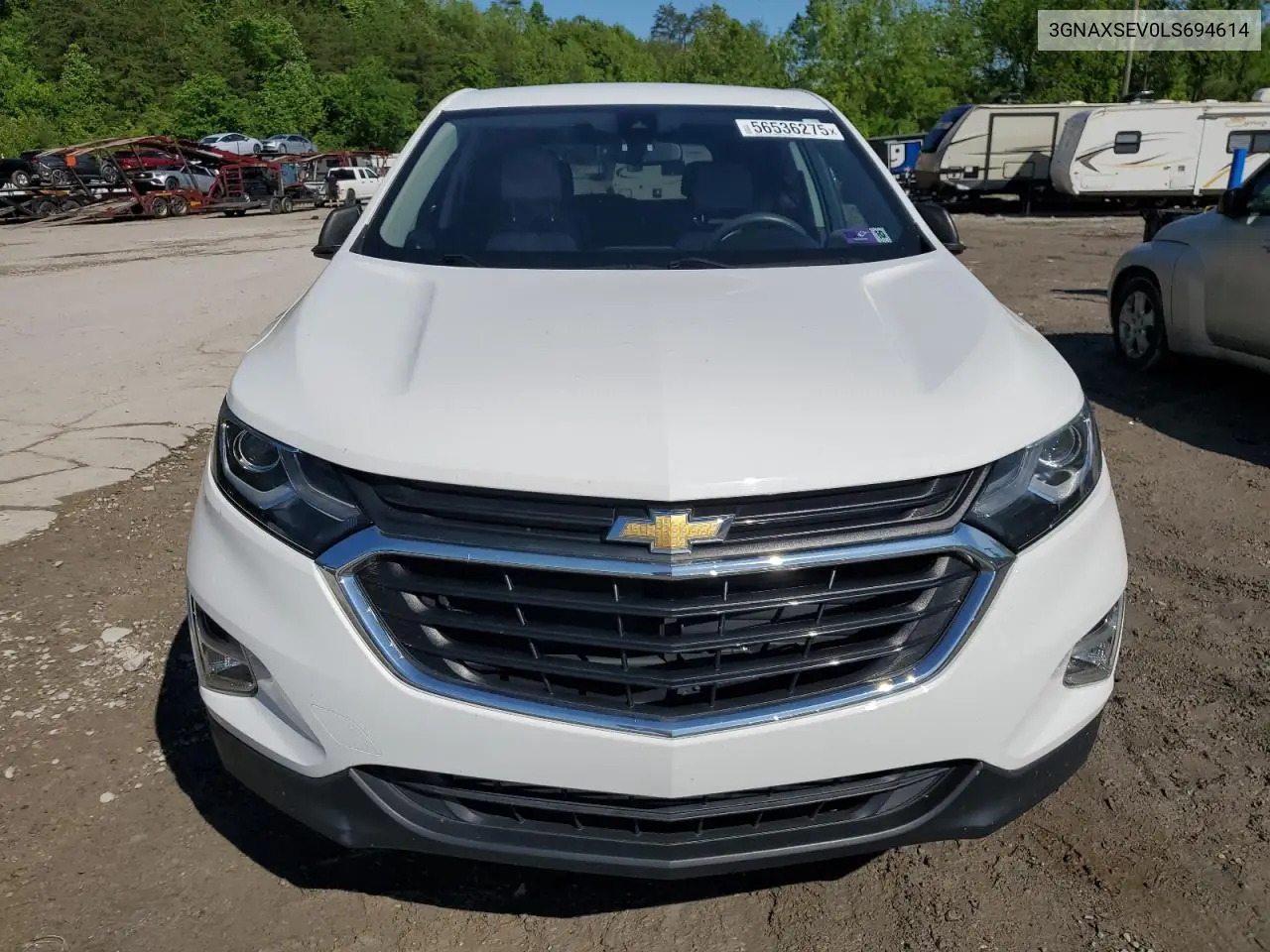 2020 Chevrolet Equinox Ls VIN: 3GNAXSEV0LS694614 Lot: 56536275