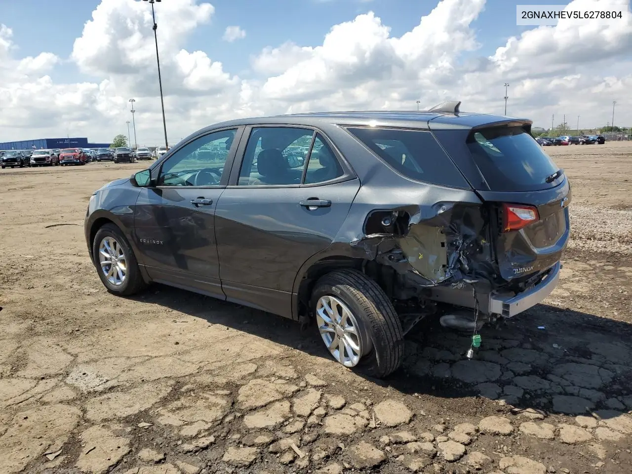 2020 Chevrolet Equinox Ls VIN: 2GNAXHEV5L6278804 Lot: 56592025
