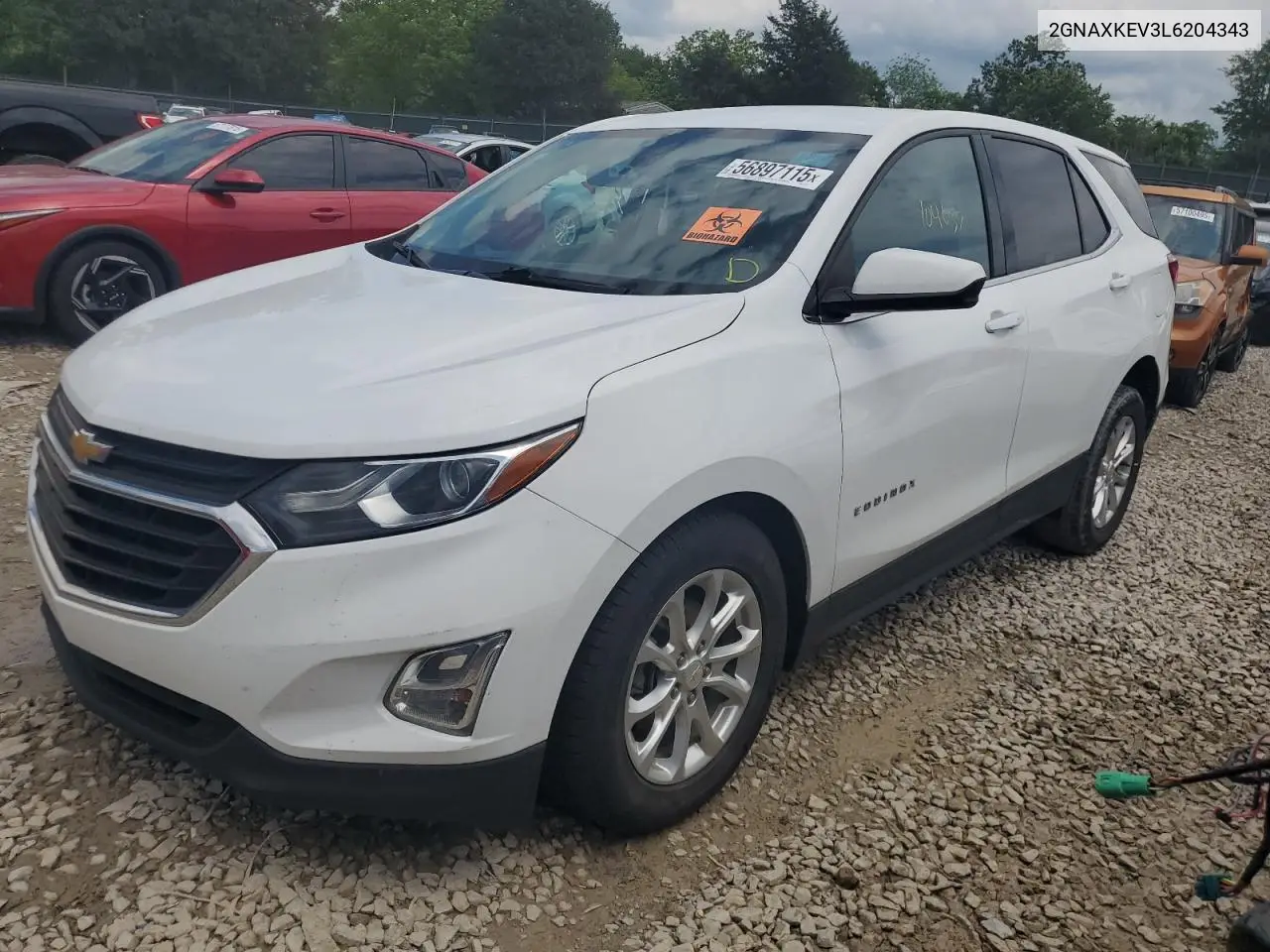 2020 Chevrolet Equinox Lt VIN: 2GNAXKEV3L6204343 Lot: 56897115