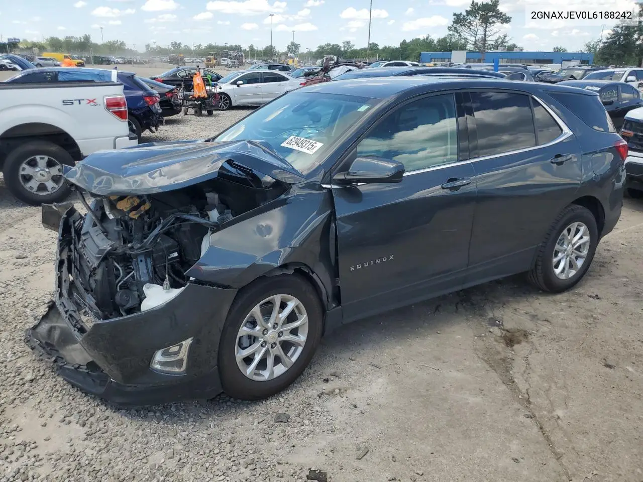 2020 Chevrolet Equinox Lt VIN: 2GNAXJEV0L6188242 Lot: 62949315