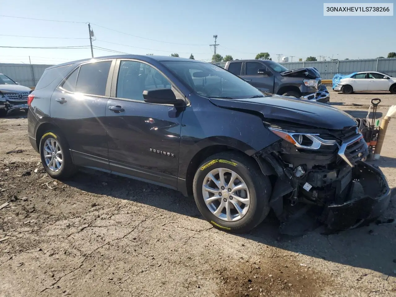 2020 Chevrolet Equinox Ls VIN: 3GNAXHEV1LS738266 Lot: 63129605