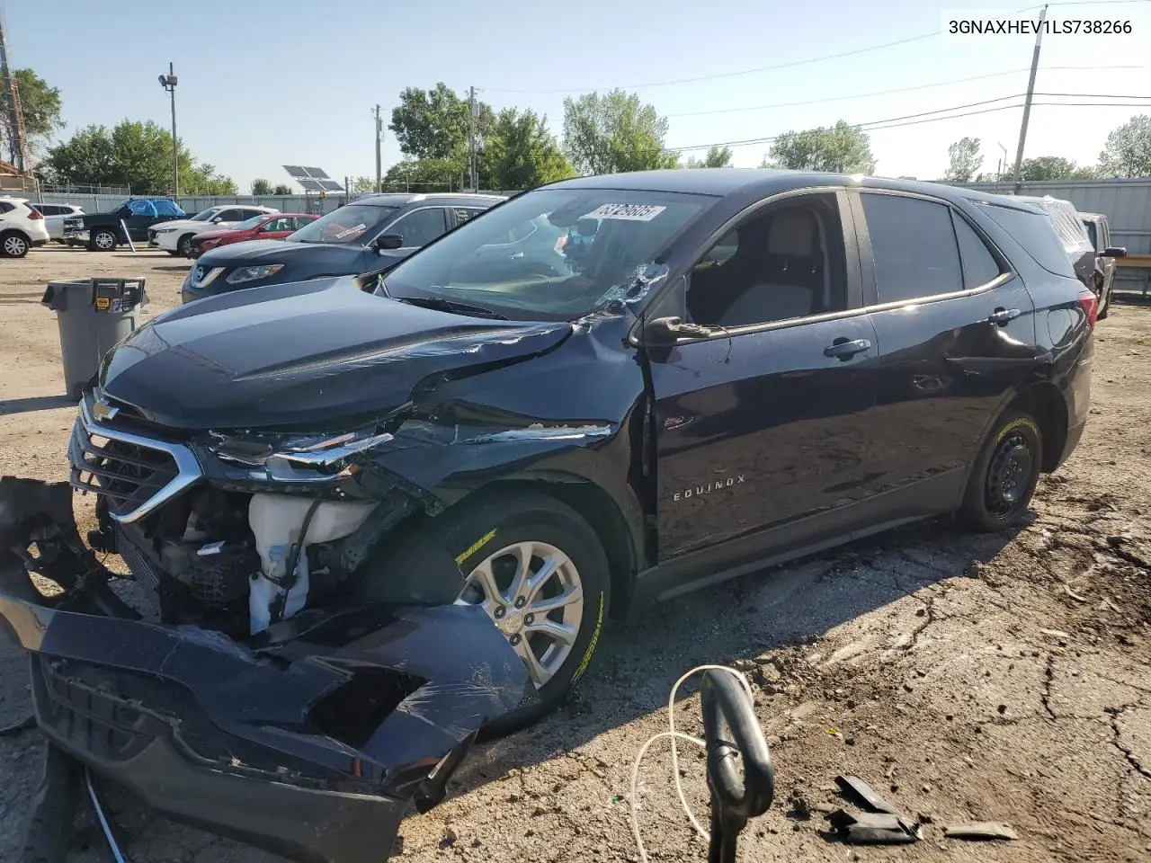 2020 Chevrolet Equinox Ls VIN: 3GNAXHEV1LS738266 Lot: 63129605