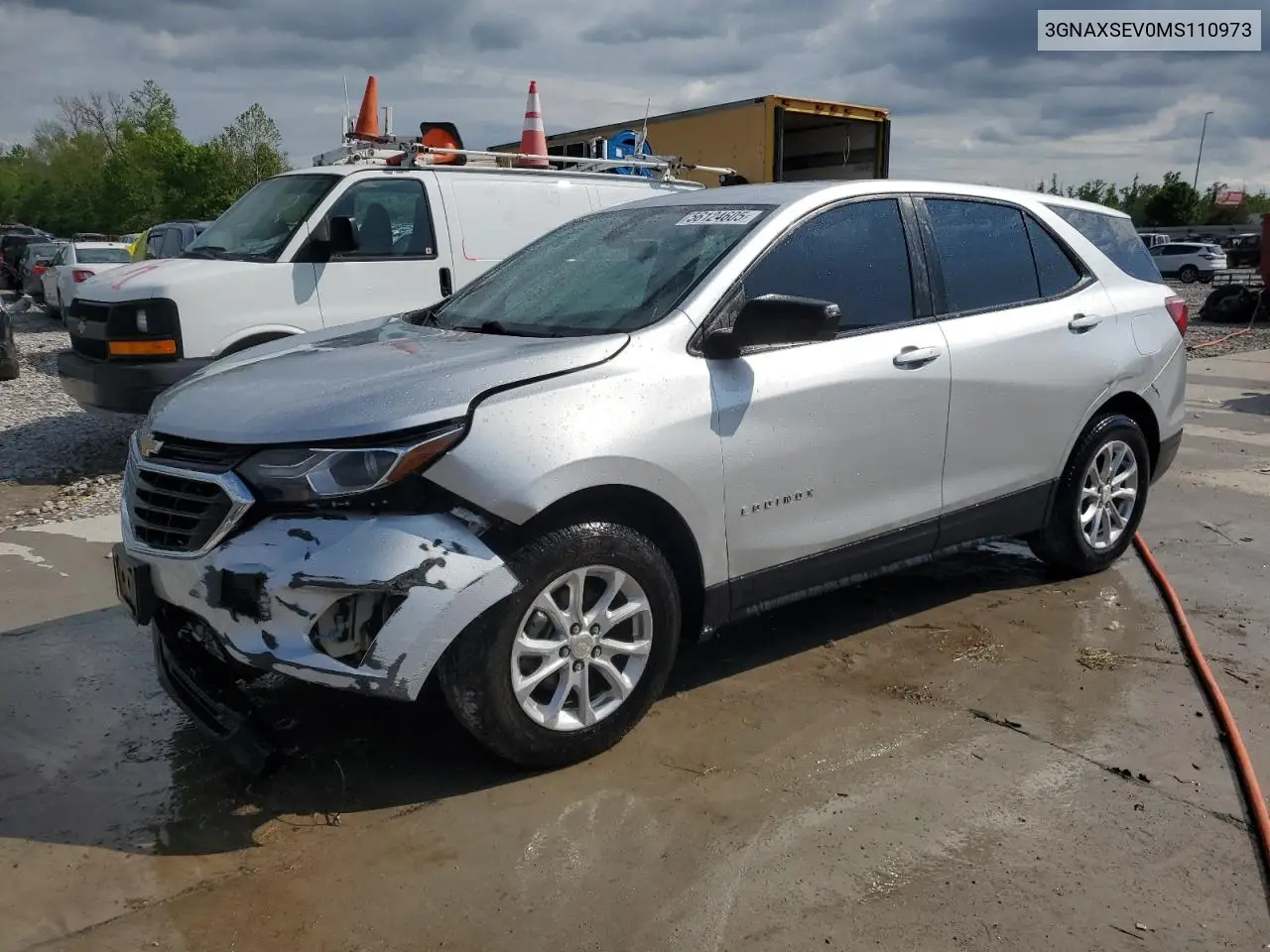 2021 Chevrolet Equinox Ls VIN: 3GNAXSEV0MS110973 Lot: 56124605