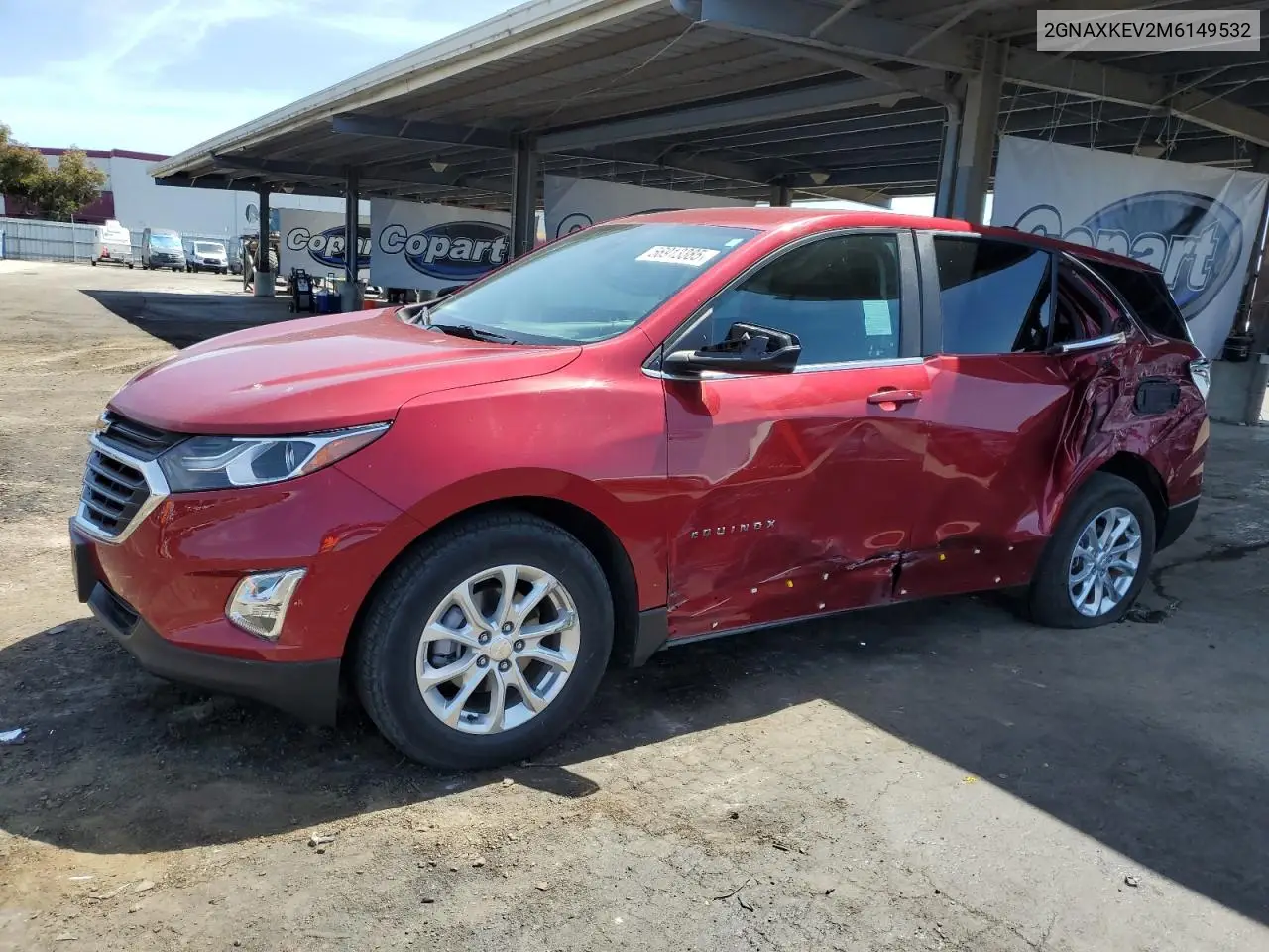 2021 Chevrolet Equinox Lt VIN: 2GNAXKEV2M6149532 Lot: 56913385