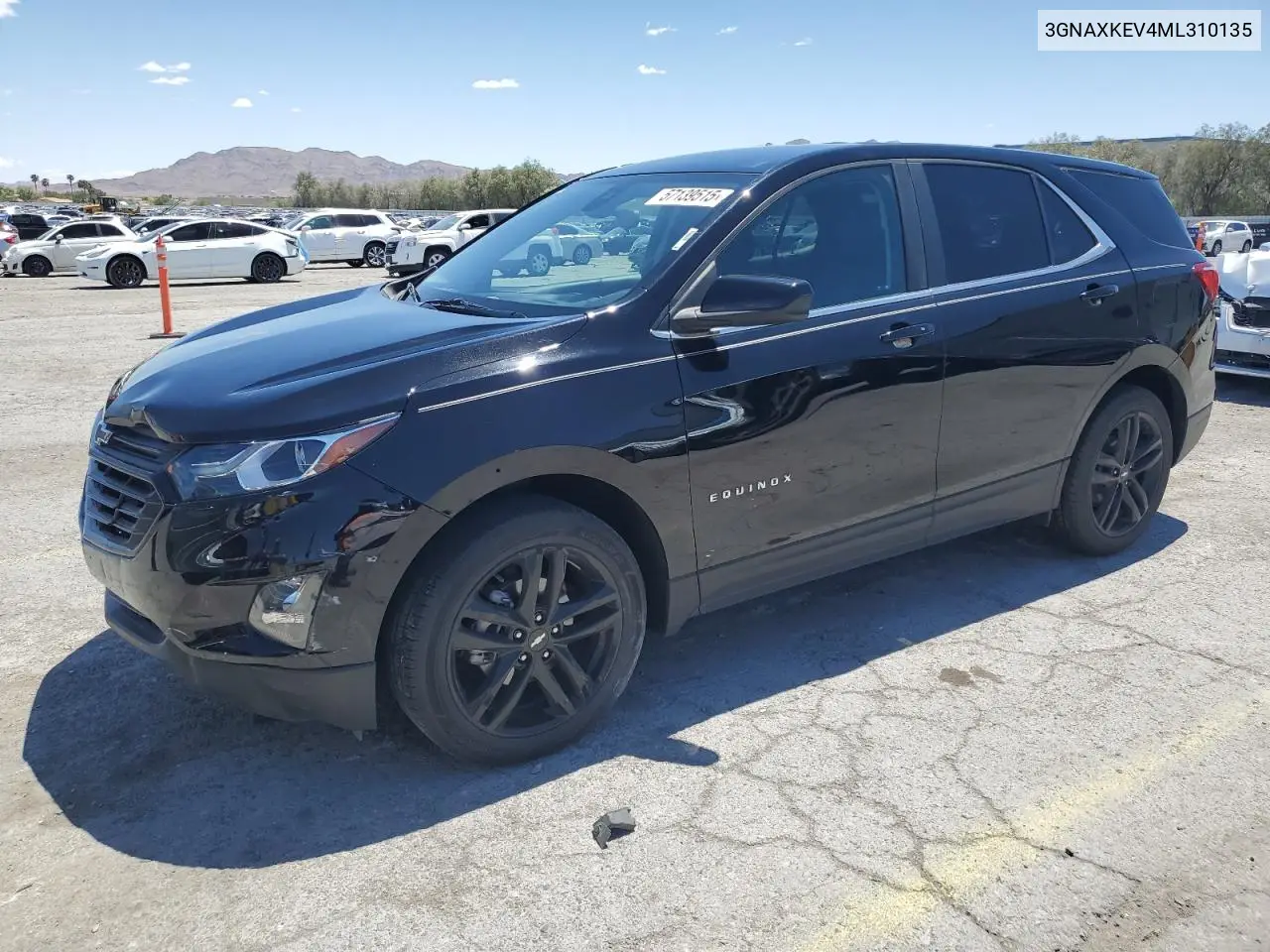 2021 Chevrolet Equinox Lt VIN: 3GNAXKEV4ML310135 Lot: 57139515