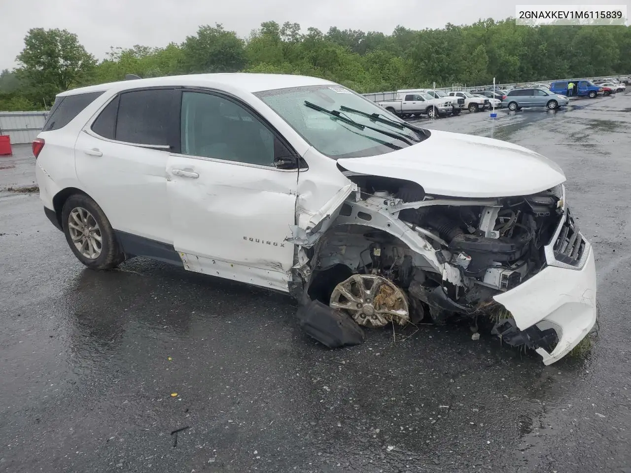 2021 Chevrolet Equinox Lt VIN: 2GNAXKEV1M6115839 Lot: 58525525