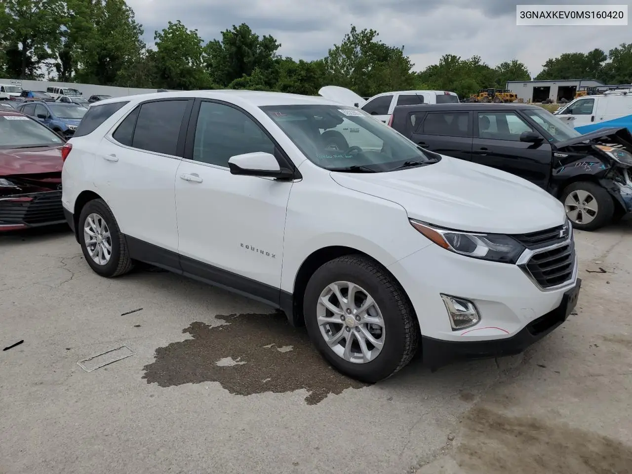 2021 Chevrolet Equinox Lt VIN: 3GNAXKEV0MS160420 Lot: 62522885