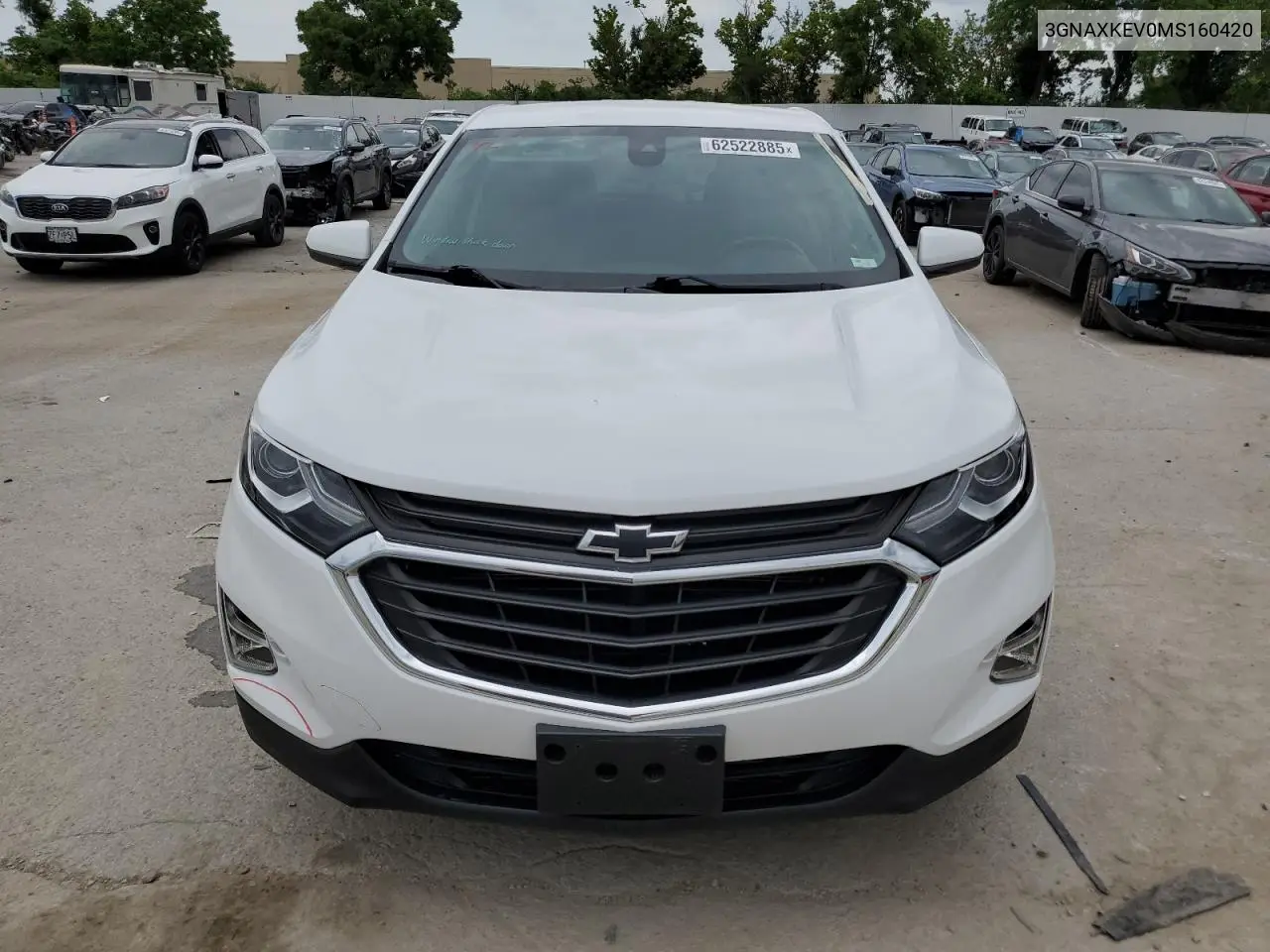 2021 Chevrolet Equinox Lt VIN: 3GNAXKEV0MS160420 Lot: 62522885