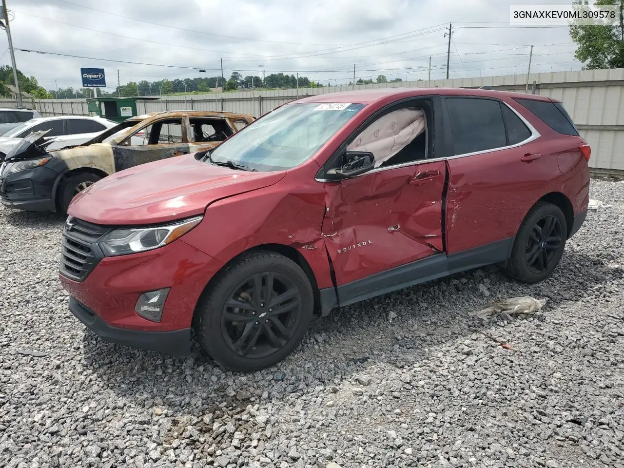 2021 Chevrolet Equinox Lt VIN: 3GNAXKEV0ML309578 Lot: 62760245