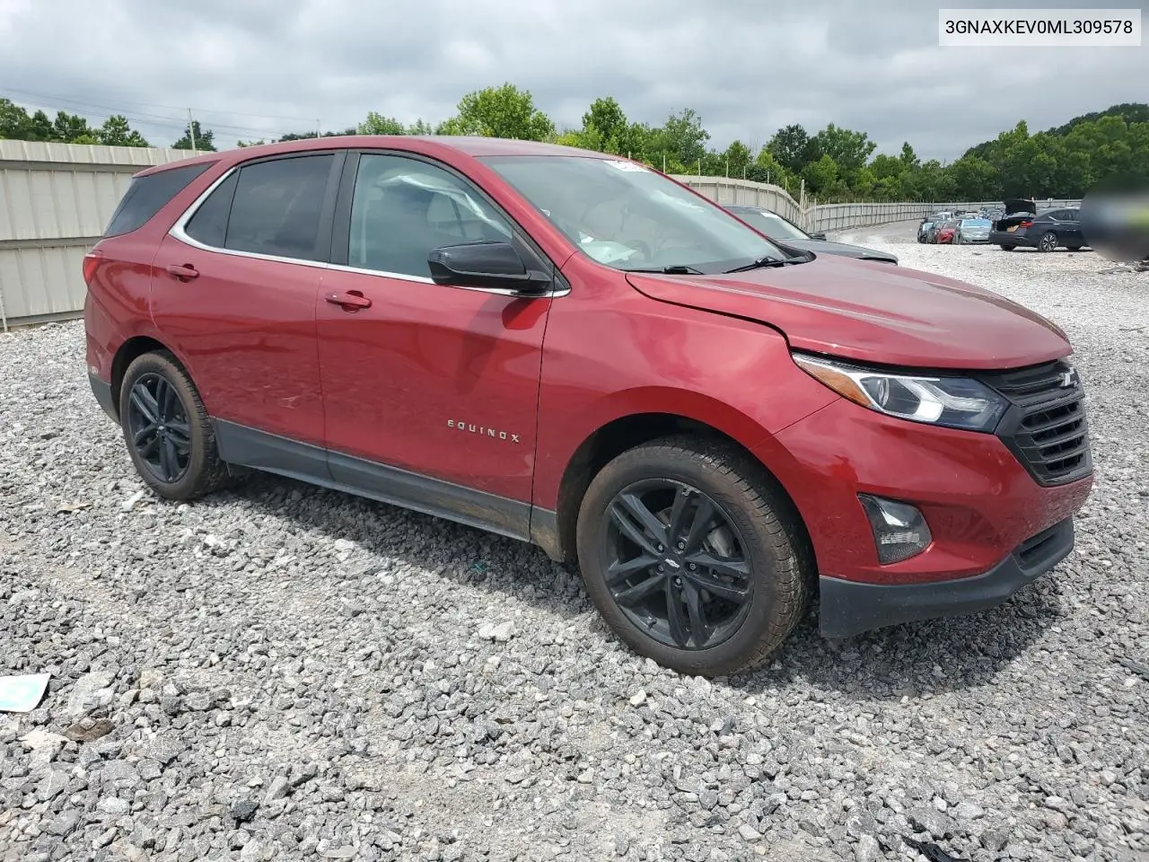 2021 Chevrolet Equinox Lt VIN: 3GNAXKEV0ML309578 Lot: 62760245