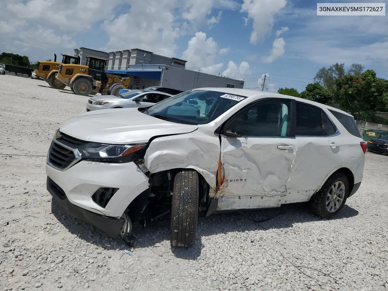 2021 Chevrolet Equinox Lt VIN: 3GNAXKEV5MS172627 Lot: 62998755