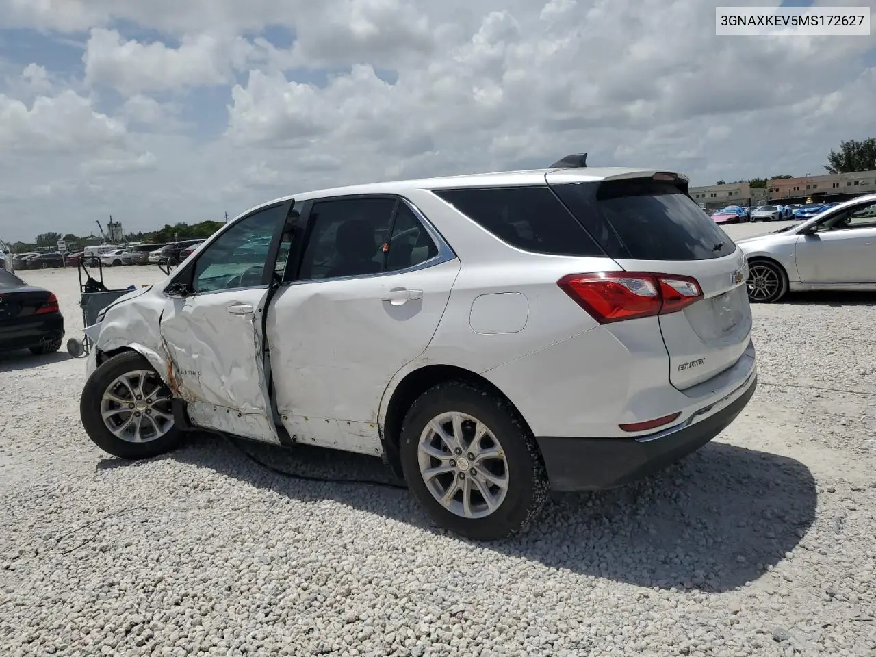 2021 Chevrolet Equinox Lt VIN: 3GNAXKEV5MS172627 Lot: 62998755