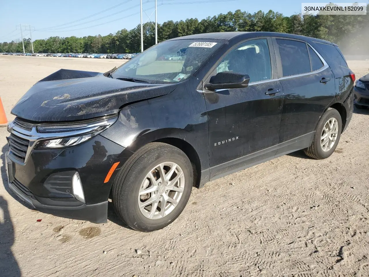 2022 Chevrolet Equinox Lt VIN: 3GNAXKEV0NL152099 Lot: 52680185