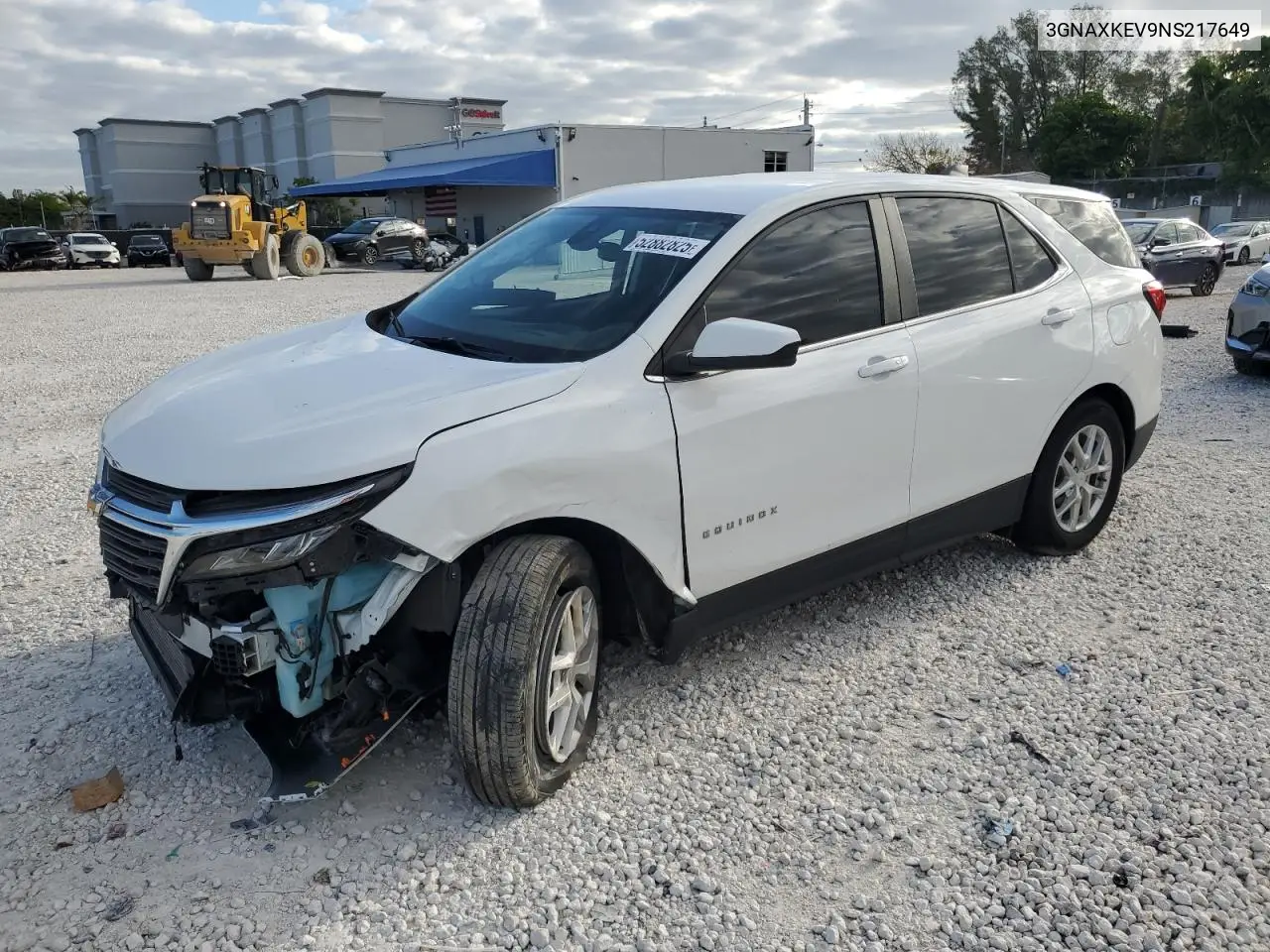 2022 Chevrolet Equinox Lt VIN: 3GNAXKEV9NS217649 Lot: 52882825