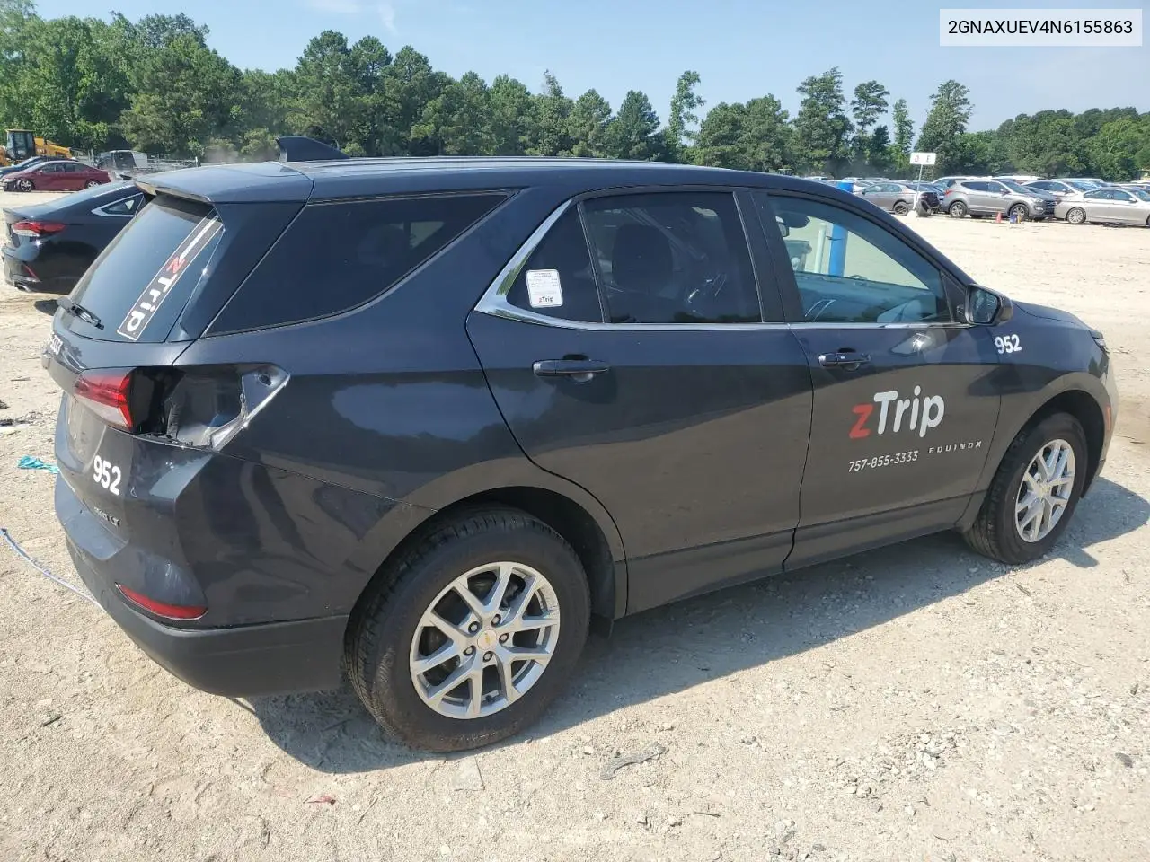 2022 Chevrolet Equinox Lt VIN: 2GNAXUEV4N6155863 Lot: 61507185