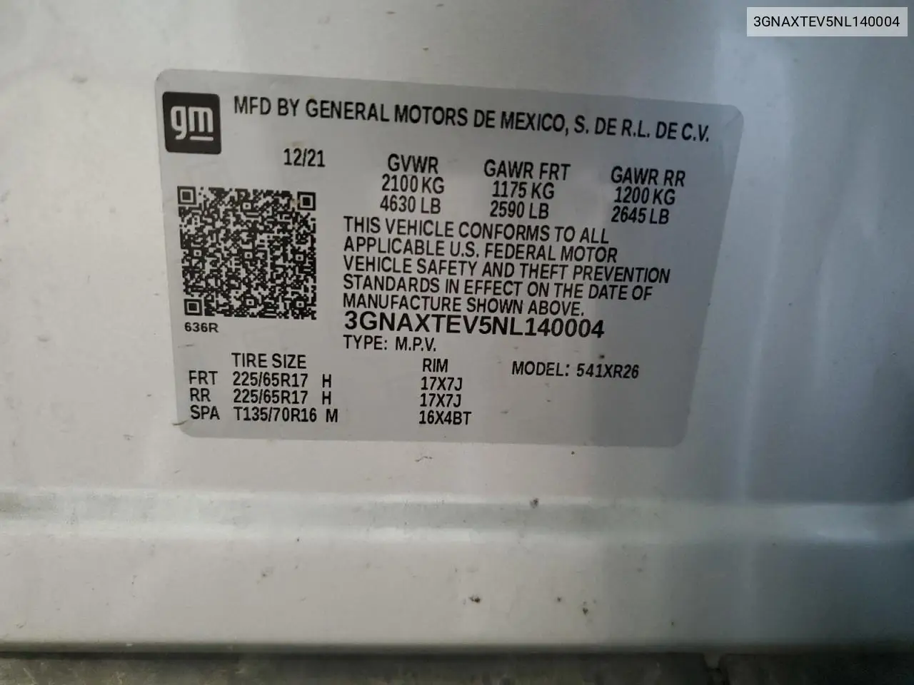 2022 Chevrolet Equinox Lt VIN: 3GNAXTEV5NL140004 Lot: 62822335