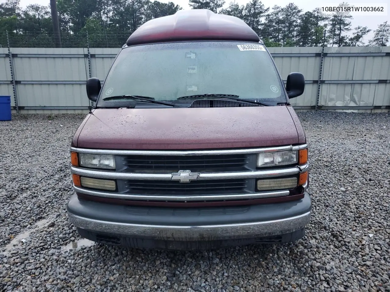 1998 Chevrolet Express G1500 VIN: 1GBFG15R1W1003662 Lot: 56360355