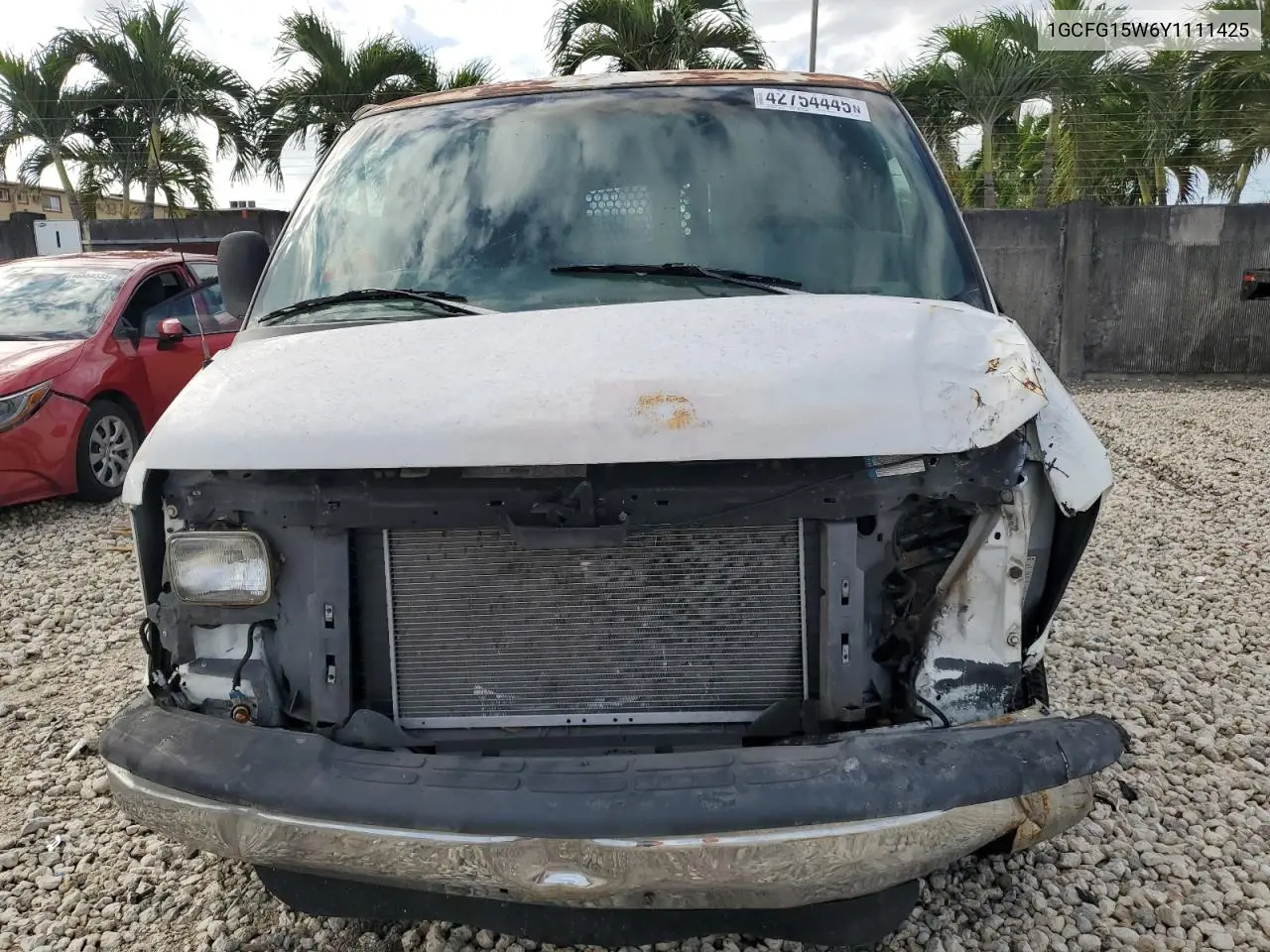 2000 Chevrolet Express G1500 VIN: 1GCFG15W6Y1111425 Lot: 42754445