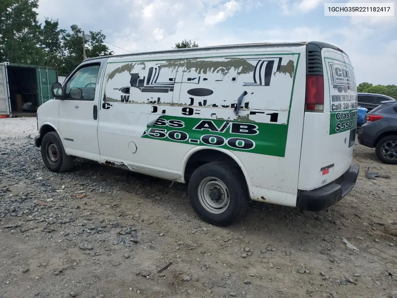 2002 Chevrolet Express G3500 VIN: 1GCHG35R221182417 Lot: 62986215