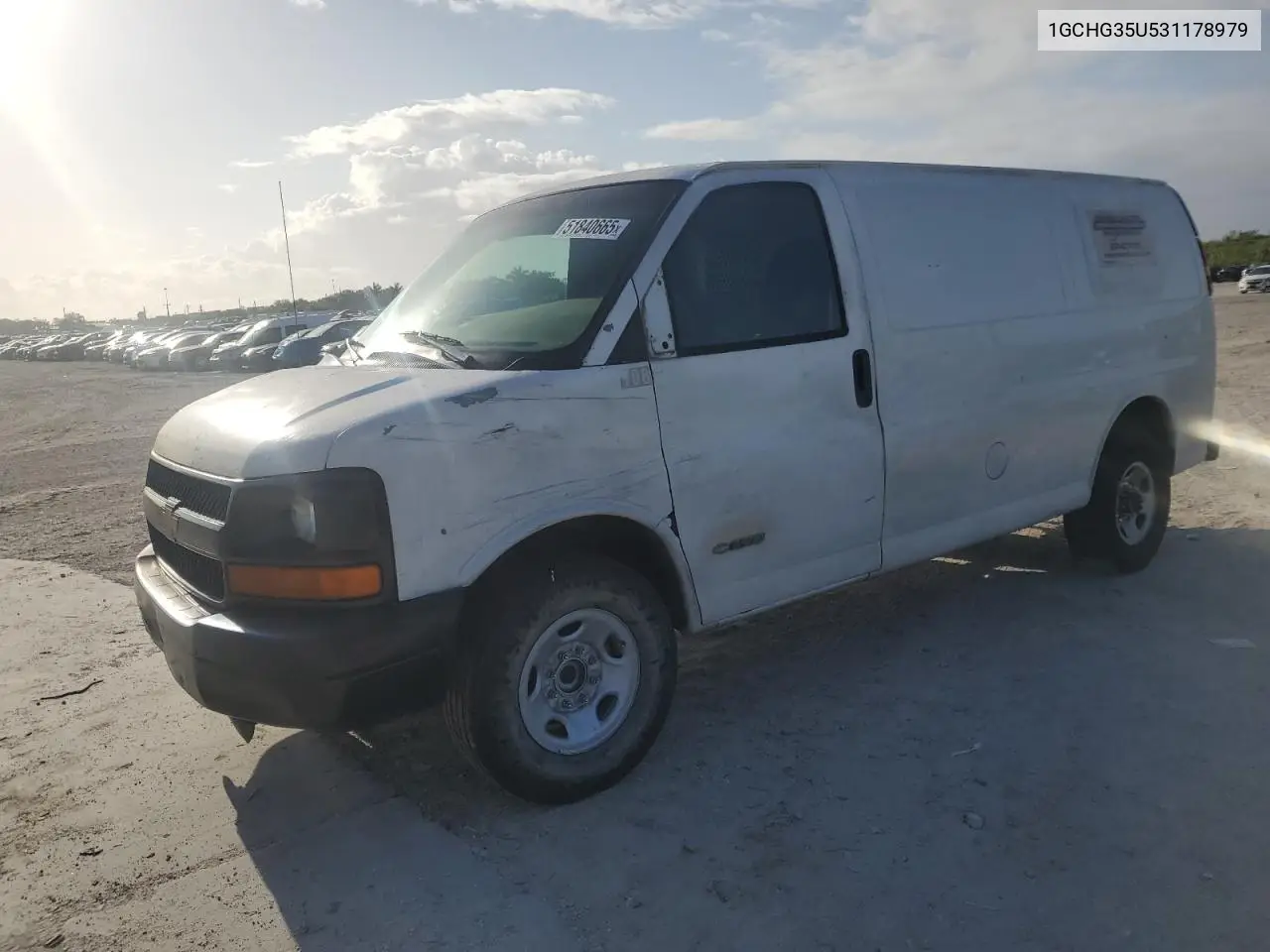 2003 Chevrolet Express G3500 VIN: 1GCHG35U531178979 Lot: 51840665