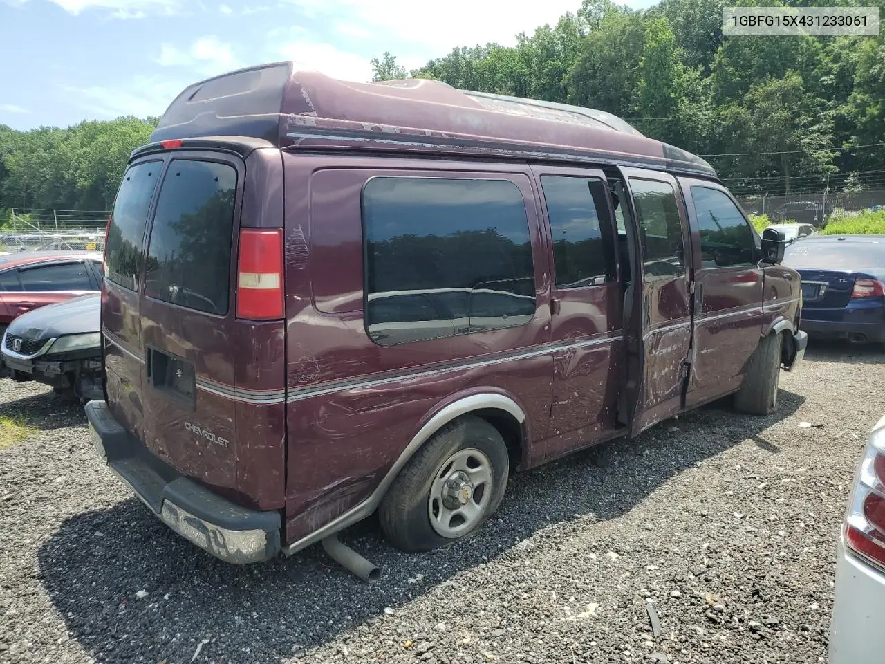 2003 Chevrolet Express G1500 VIN: 1GBFG15X431233061 Lot: 62646375