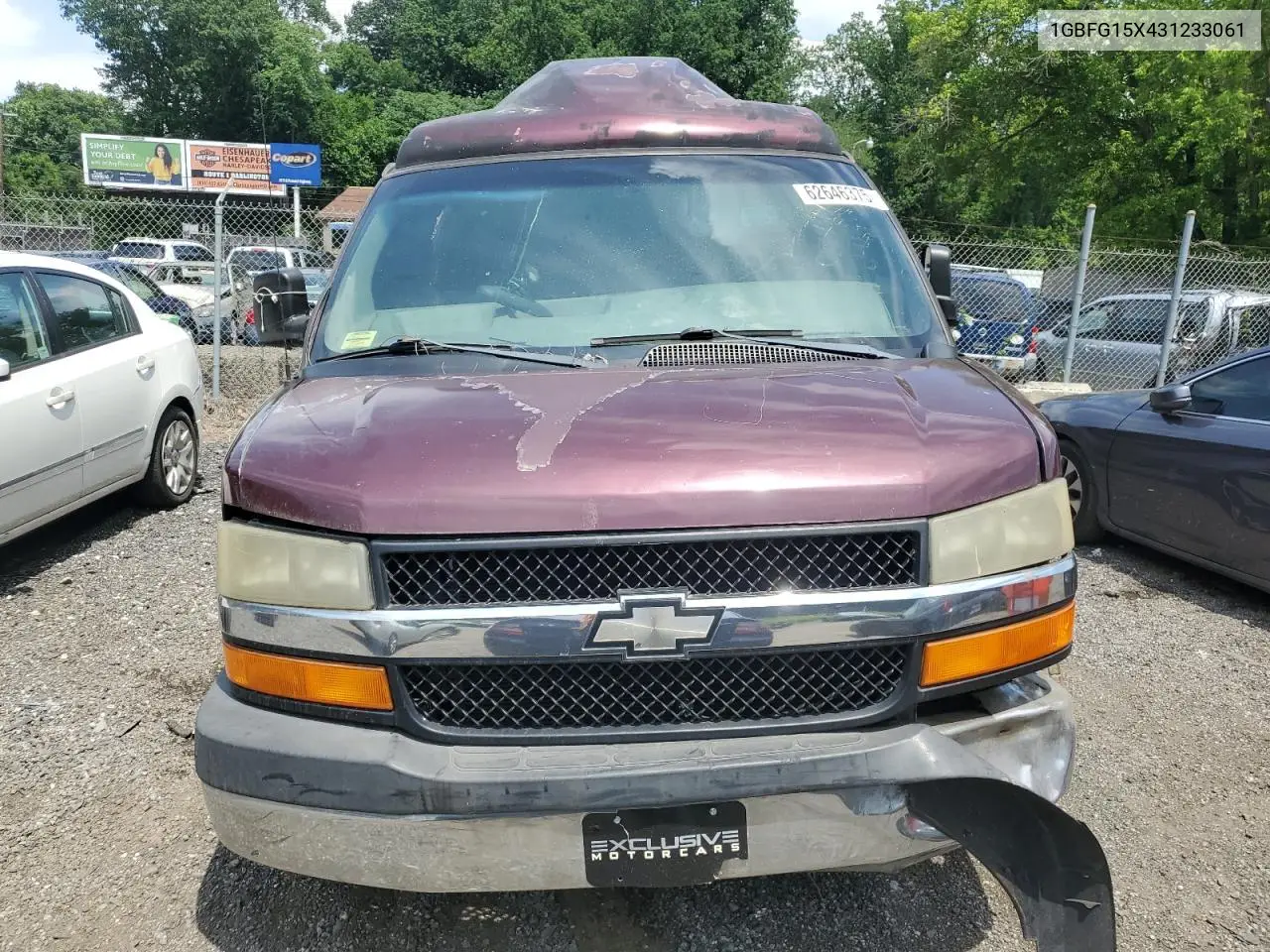 2003 Chevrolet Express G1500 VIN: 1GBFG15X431233061 Lot: 62646375