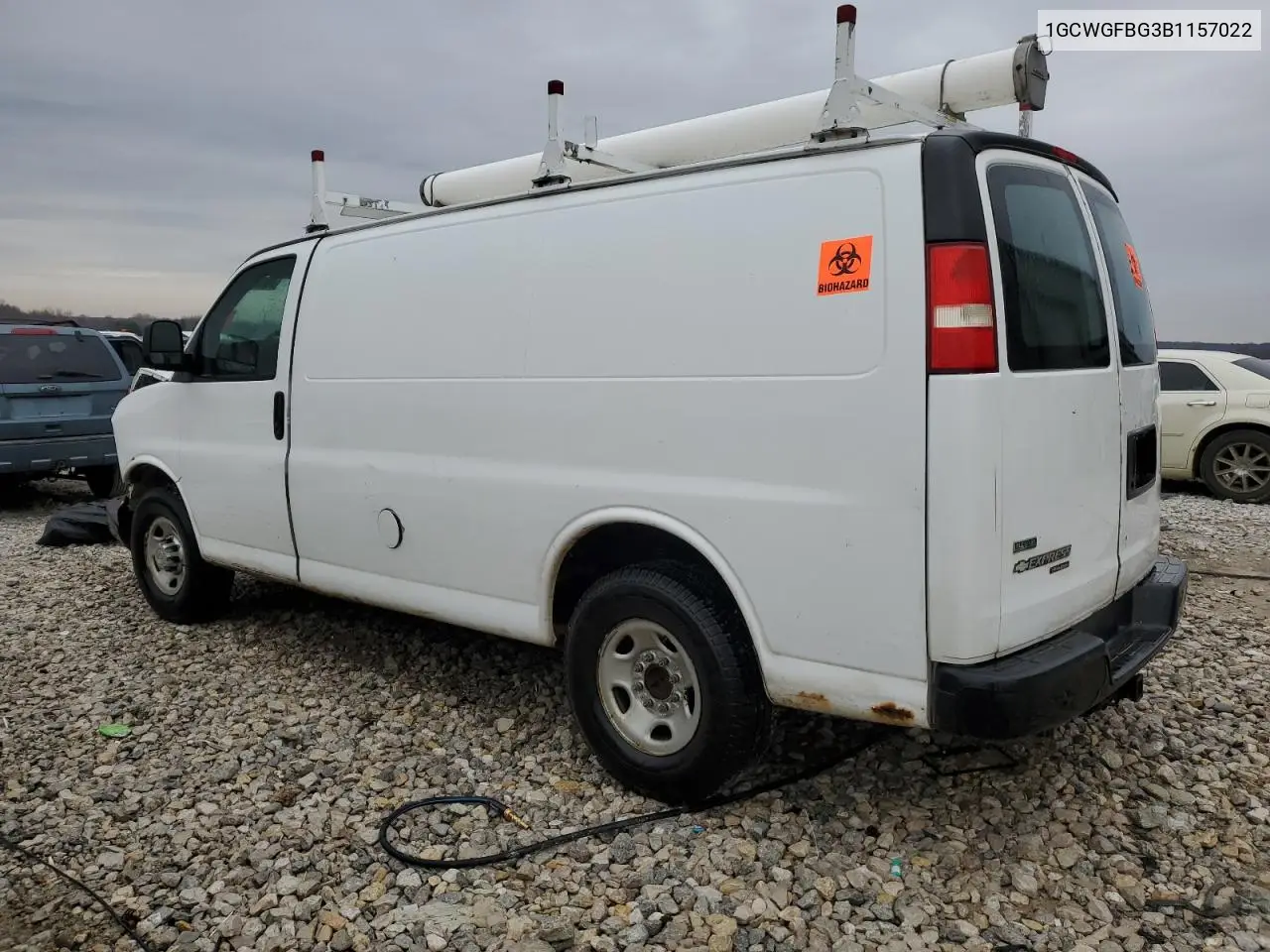 2011 Chevrolet Express G2500 VIN: 1GCWGFBG3B1157022 Lot: 50676865