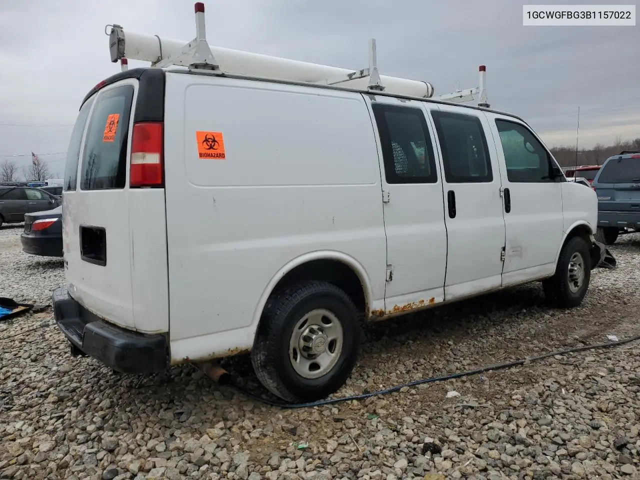 2011 Chevrolet Express G2500 VIN: 1GCWGFBG3B1157022 Lot: 50676865