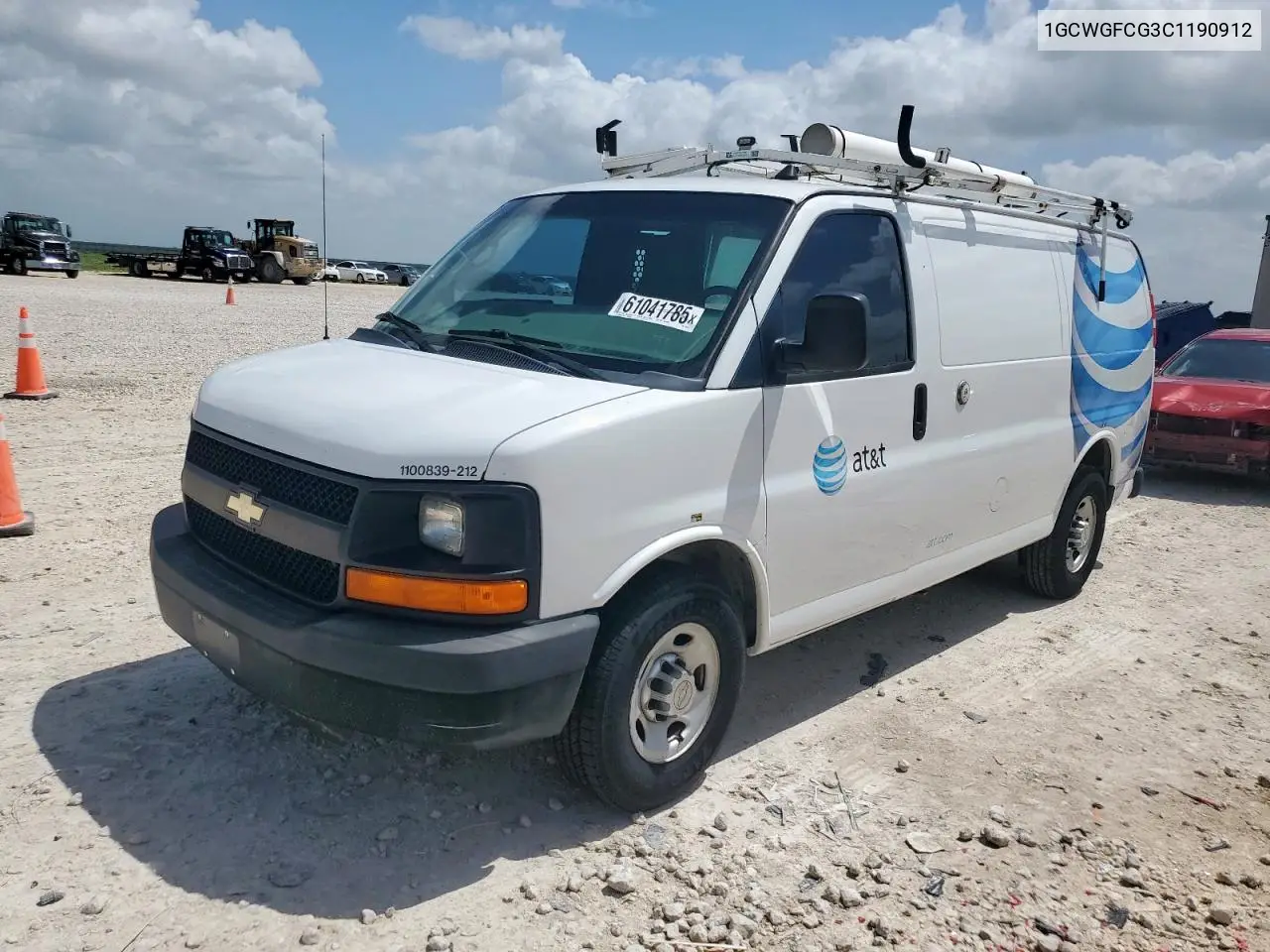 2012 Chevrolet Express G2500 VIN: 1GCWGFCG3C1190912 Lot: 61041785