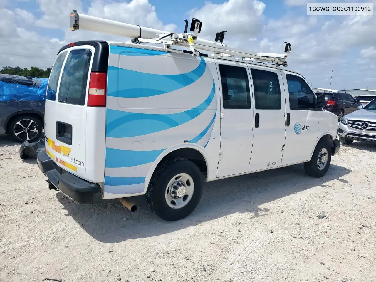 2012 Chevrolet Express G2500 VIN: 1GCWGFCG3C1190912 Lot: 61041785
