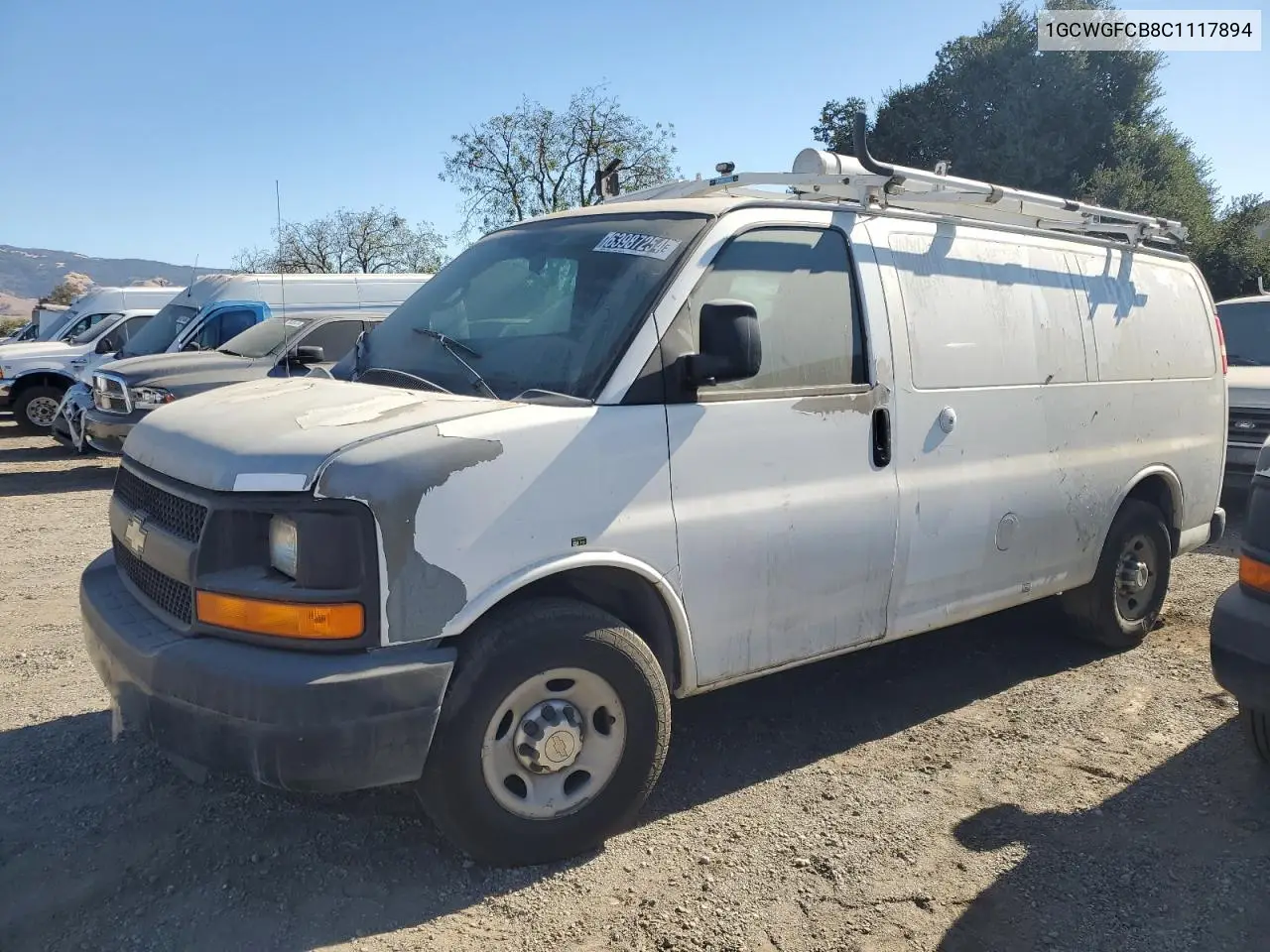 2012 Chevrolet Express G2500 VIN: 1GCWGFCB8C1117894 Lot: 63987254